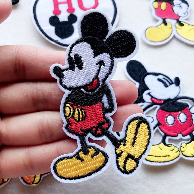 Sticker Ủi, Miếng Patch Ủi Dùng Trang Trí Quần Áo, Mũ Nón Hình Chuột Mickey