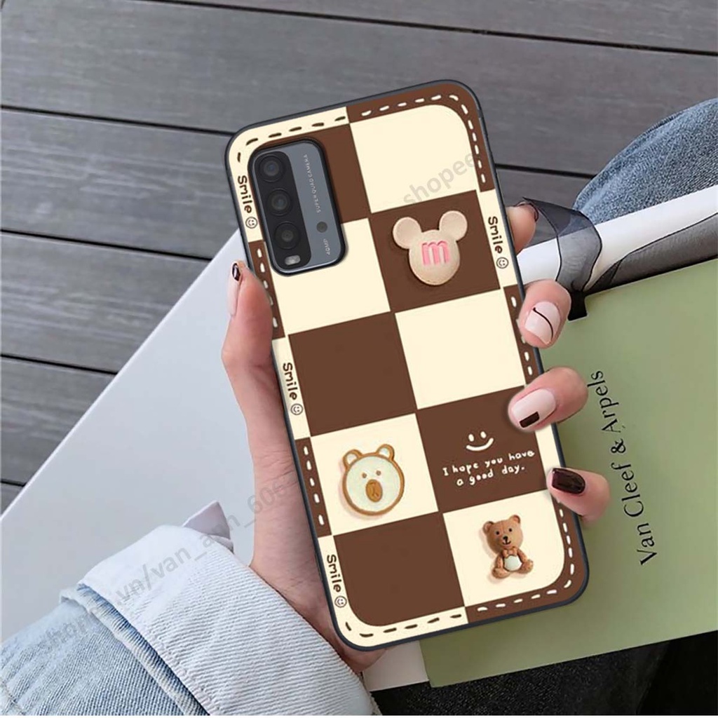 Ốp lưng Xiaomi Redmi 9T hình gấu, kẹo dễ thương cute