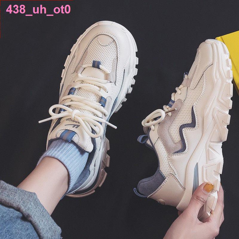 Giày nữ thời trangMesh old daddy shoes nữ hợp thời trang ins cool wild casual 2021 giày thể thao mùa hè mới đế dày