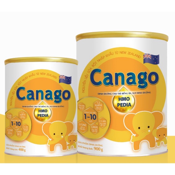 Sữa bột Canago HMO Pedia hộp 900gr sản phẩm dinh dưỡng cho trẻ biếng ăn, suy dinh dưỡng