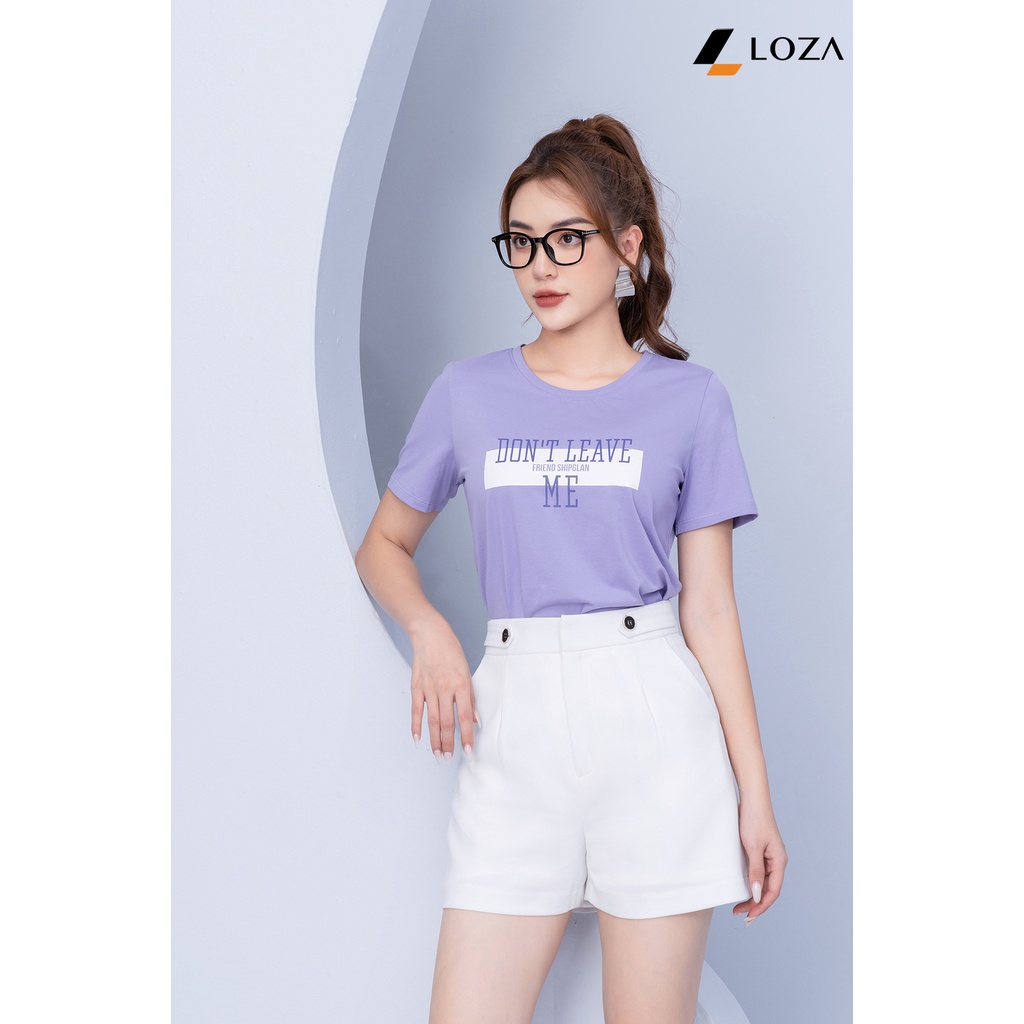 Áo phông in chữ Don't leave me chất liệu Cotton Compact form vừa LOZA - PT702118