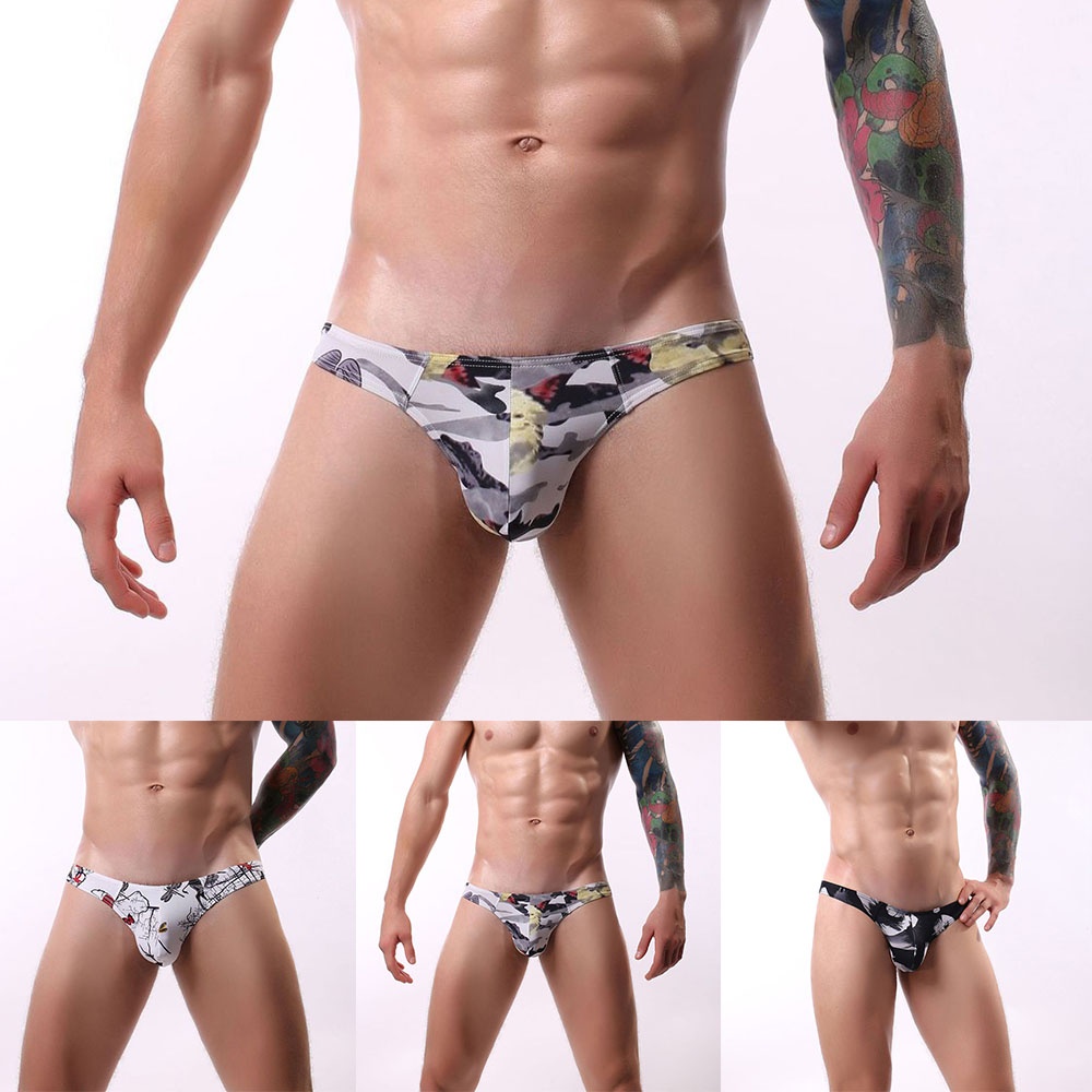 Quần Lót Chữ U Vải Lụa Mát In Họa Tiết Thời Trang Quyến Rũ Cho Nam
