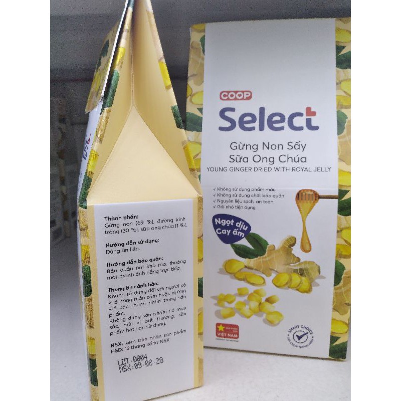Gừng Non Sấy Sữa Ong Chúa Coop Select 100g