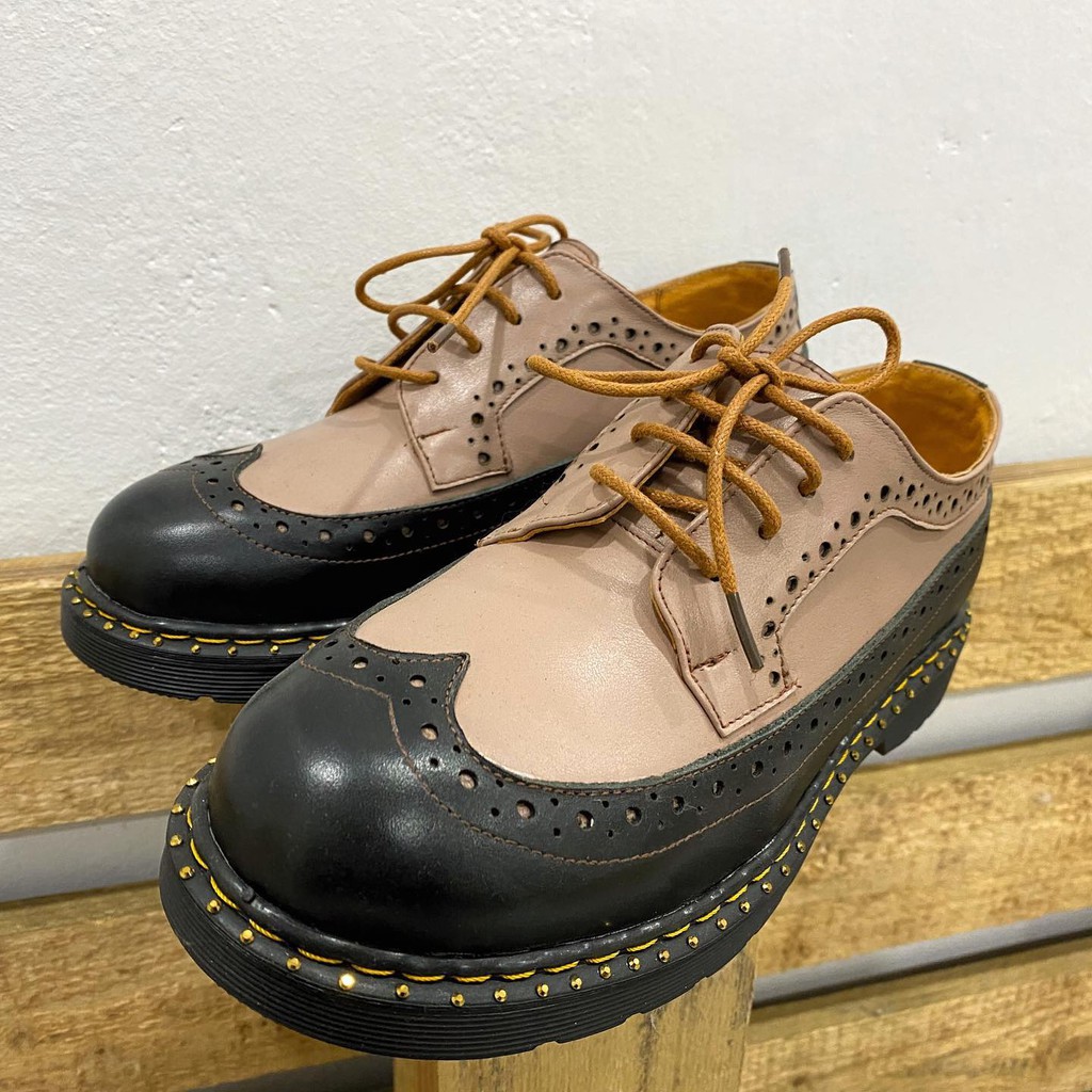 [Sha Mông] Giày oxfords hoa văn vintage