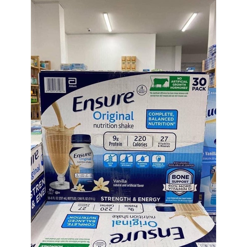THÙNG SỮA ENSURE 30 CHAI VANILA [hsd 2022]