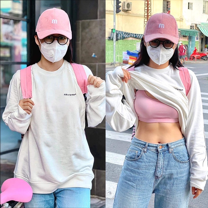 Áo sweater mĩ trắng nỉ dày [ ảnh thật ]