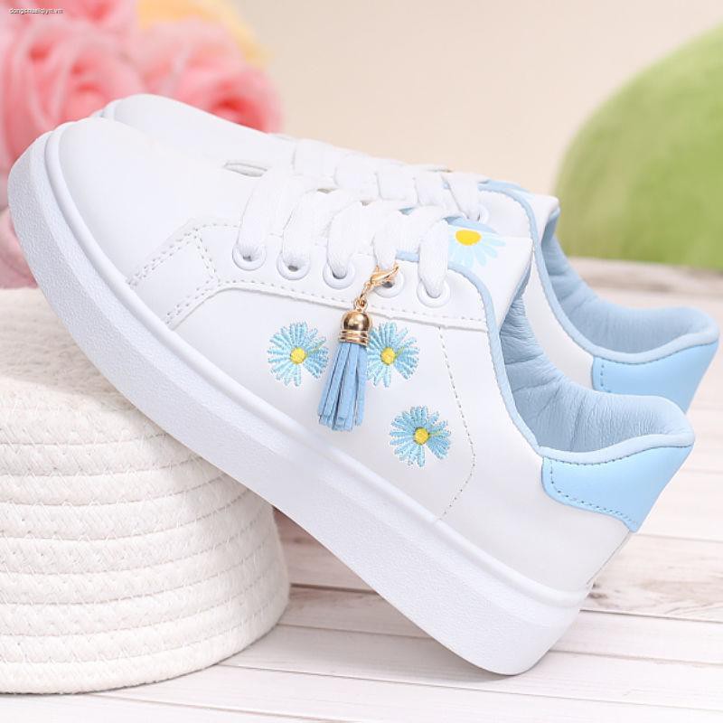 Giày thể thao bằng da thời trang mùa thu cho bé gái 9-10-11-12-13-15 tuổi