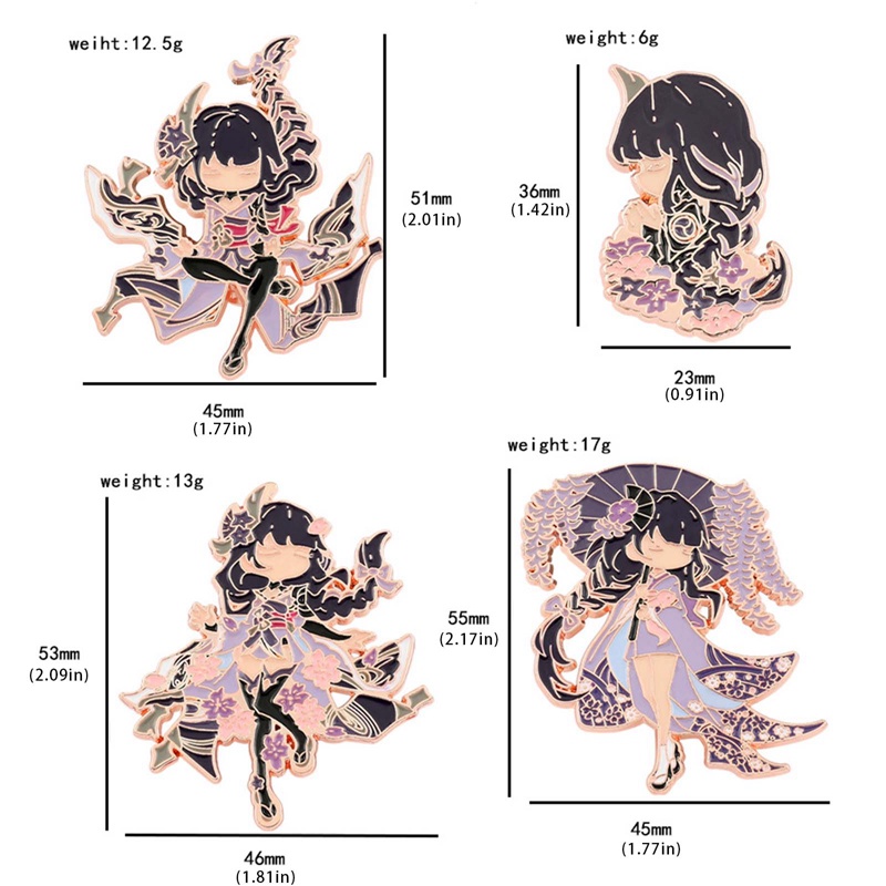 Ghim Cài Áo Kim Loại tmdbyx Genshin Va Chạm miko Hutao childe keqing Kazuha Genshin