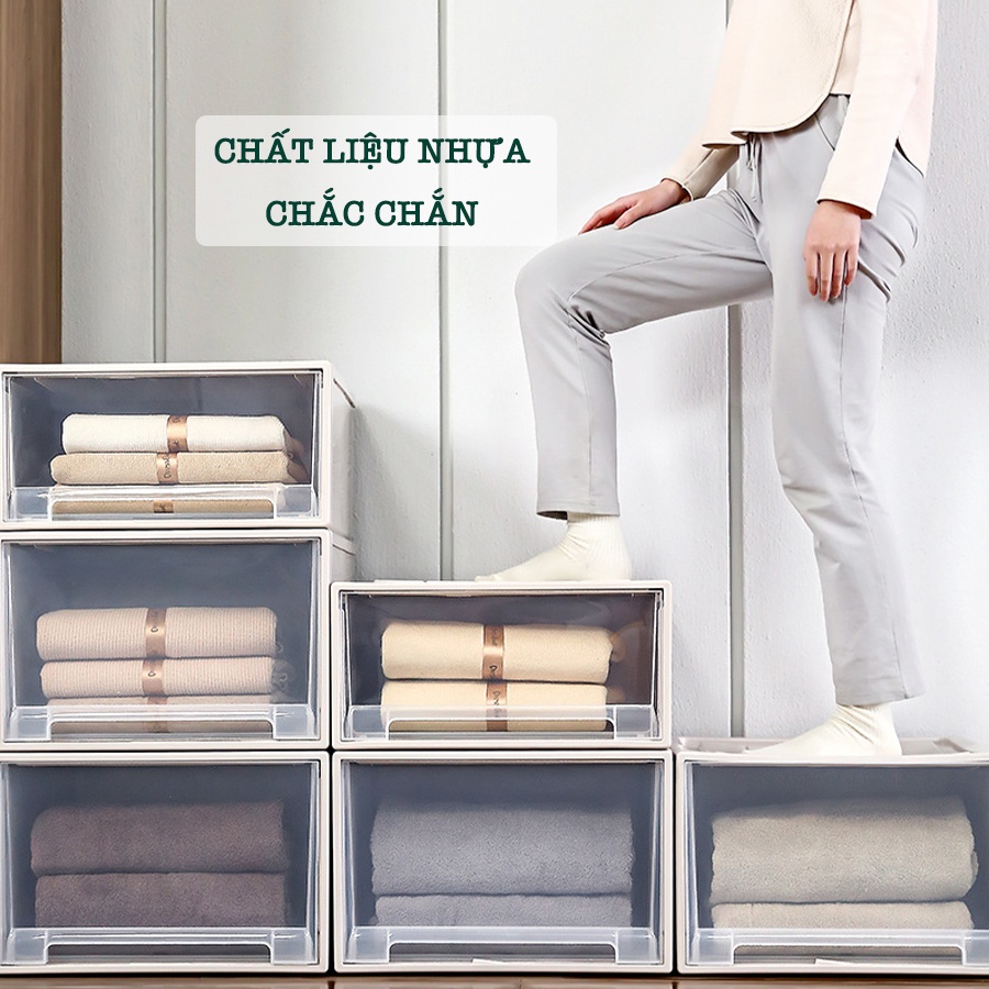 Hộp Ngăn Kéo Trong Suốt, Hộp Đựng Quần Áo, Đồ Dùng Cá Nhân Phong Cách Nhật Bản Q006