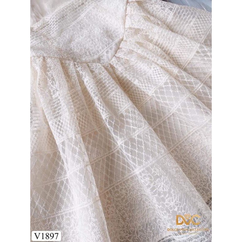 [ĐẦM ĐI TIỆC CAO CẤP]  Váy thiết kế ren kem sát nách | BigBuy360 - bigbuy360.vn