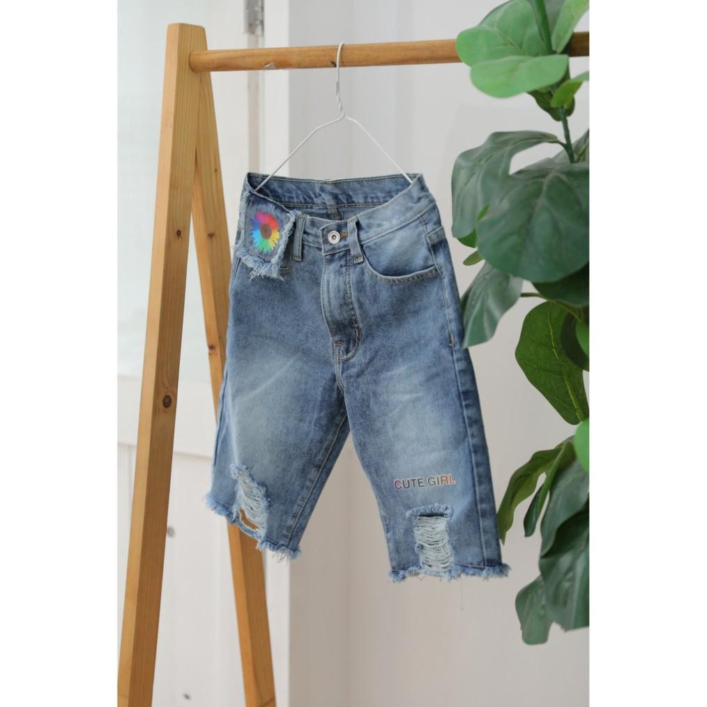 Quần Jean Nữ Aiori Quần Ngố Lửng Ống Ôm Lưng Cao Nắp Túi Vải Cực Xịn, Chất Jeans Cotton Thoáng Mát, Mềm Mịn