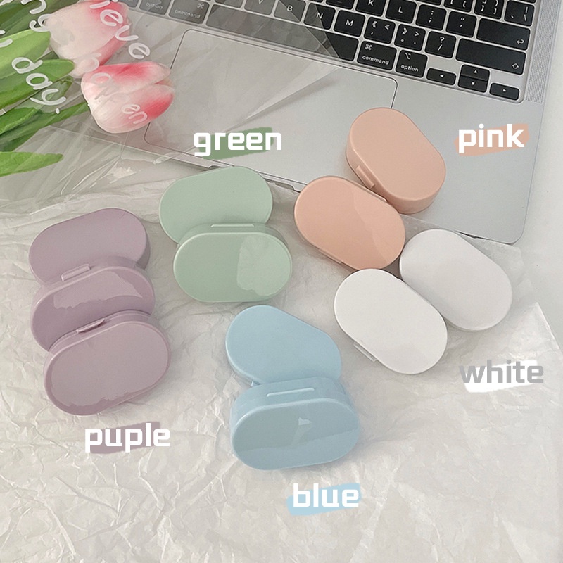 < Giao Hàng 24h > W & G Hộp Đôi mini Màu Trơn Đựng Kính Áp Tròng Cô Gái Hàn Quốc