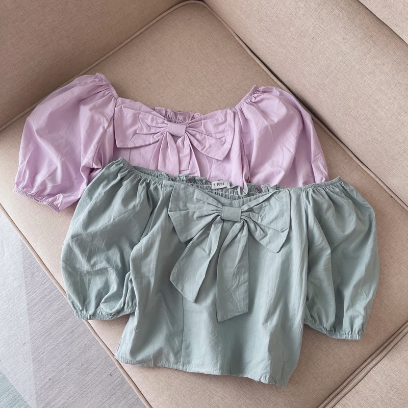 Áo croptop nơ áo kiểu cho nữ A55