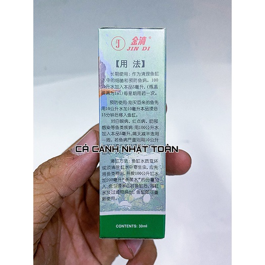 JINDI XANH LÁ SÁT TRÙNG, TẮM CÁ CHO BỂ CÁ CẢNH 30ML