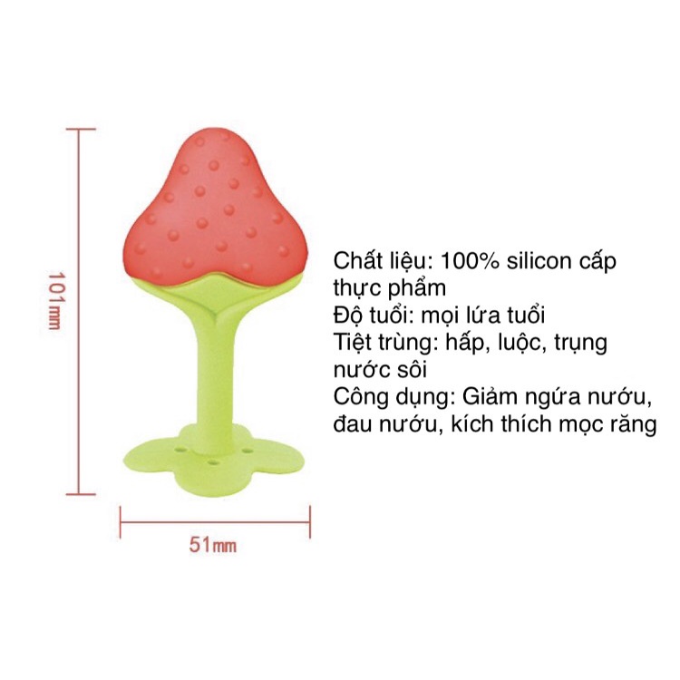 Gặm nướu hình hoa quả an toàn cho bé, kiểu dáng siêu dễ thương