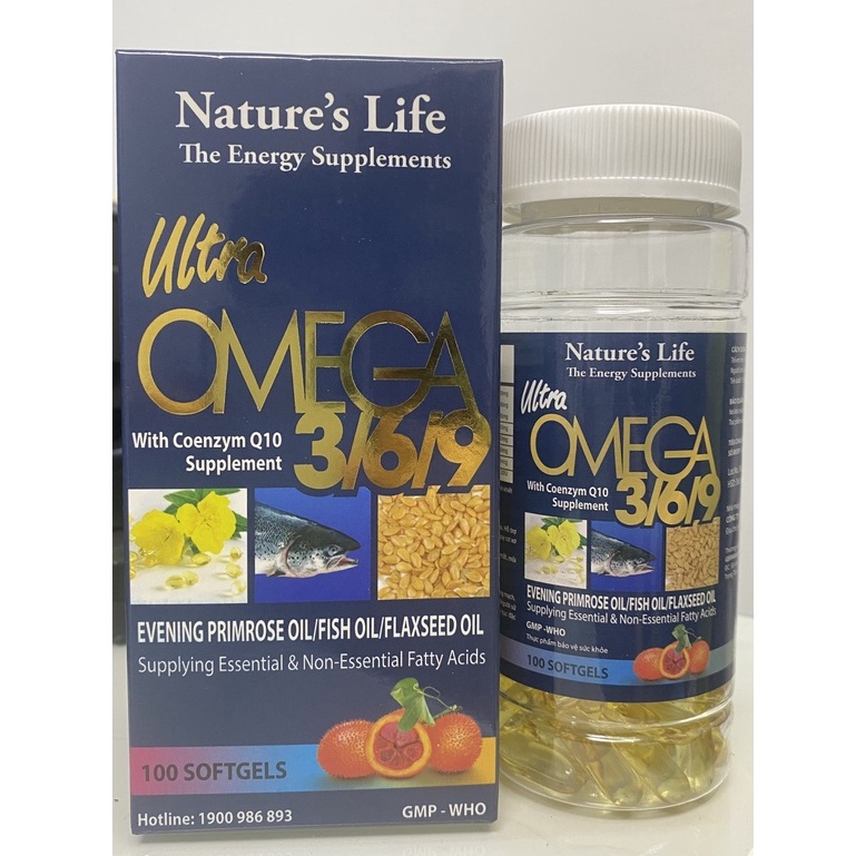 Omega 369.Bổ Sung Tăng Cường Thị Lực,Tim Mạch Trí Não.Giảm Lão Hóa Đẹp Da.Chai 100 Viên
