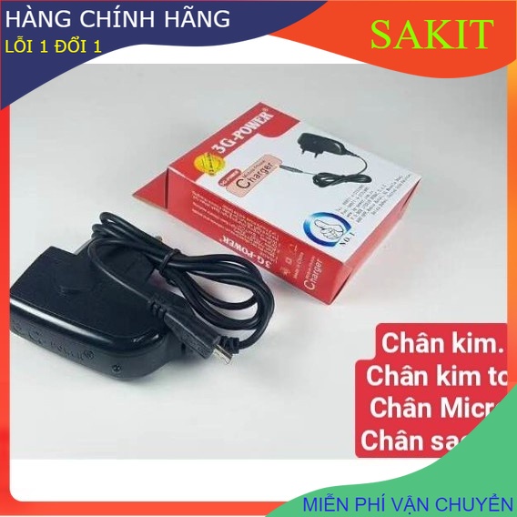 bộ sạc liền dây cho loa chân (v3) - nokia ( chân kim- chân to) - chân micro ( loại dài 8mm- 10mm).