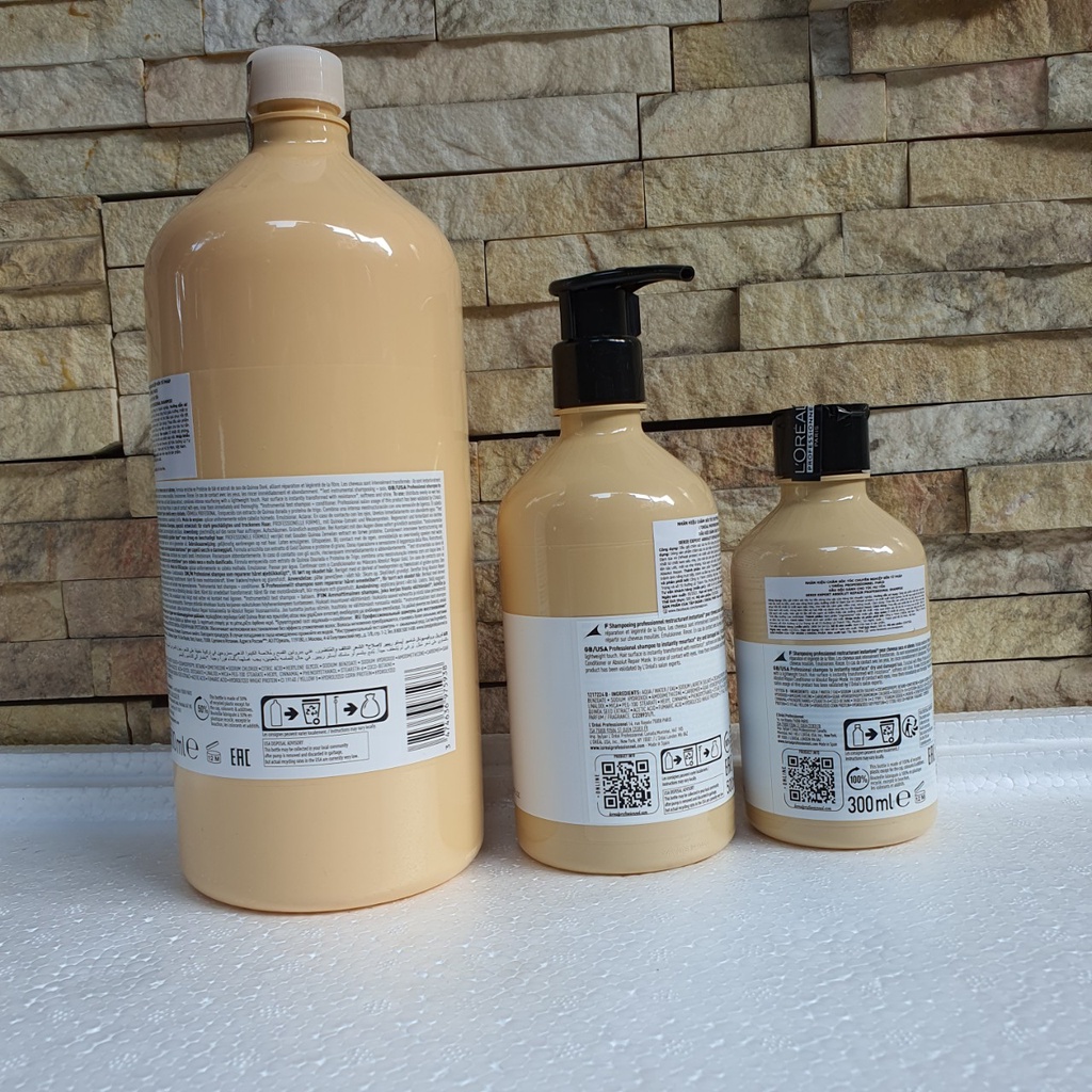 Dầu gội Loreal Professionnel phục hồi tóc hư tổn Serie Expert Absolut Repair Gold 300ml 500ml 1500ml