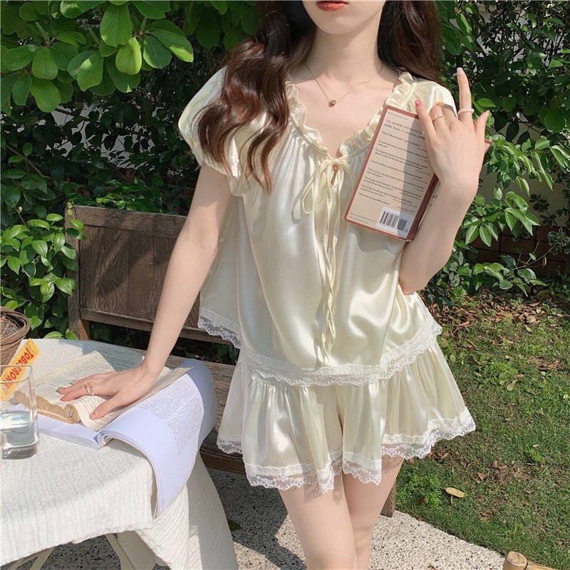 SET BỘ CỘC TAY LỤA TRẮNG VIỀN REN BÁNH BÈO rẻ nhất shopee