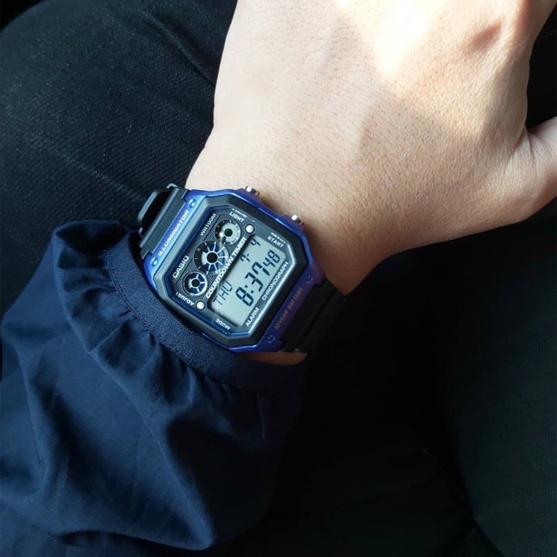 Đồng hồ nam dây nhựa Casio chính hãng Anh Khuê AE-1300WH-2AVDF