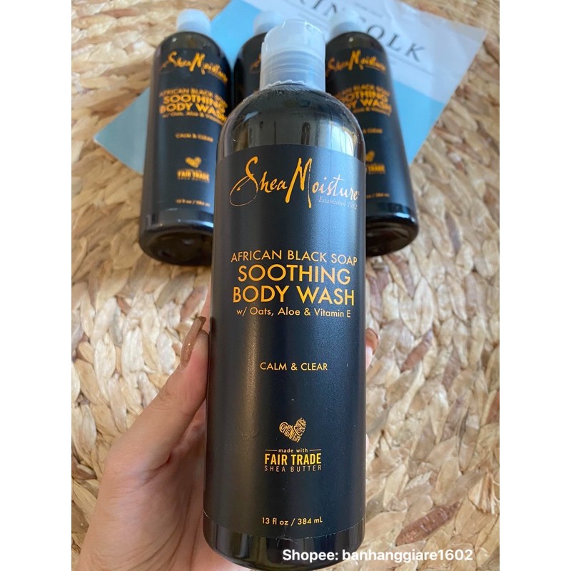 Sữa tắm giảm mụn lưng SHEA MOISTURE African Black Soap Soothing Body Wash SheaMoisture Bill USAA