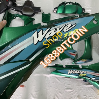 Dàn áo xe wave thái màu xanh ken -wave alpha - wave 110 - wave nhỏ - wave 1 bóng - wave đời 2002 đến 2006