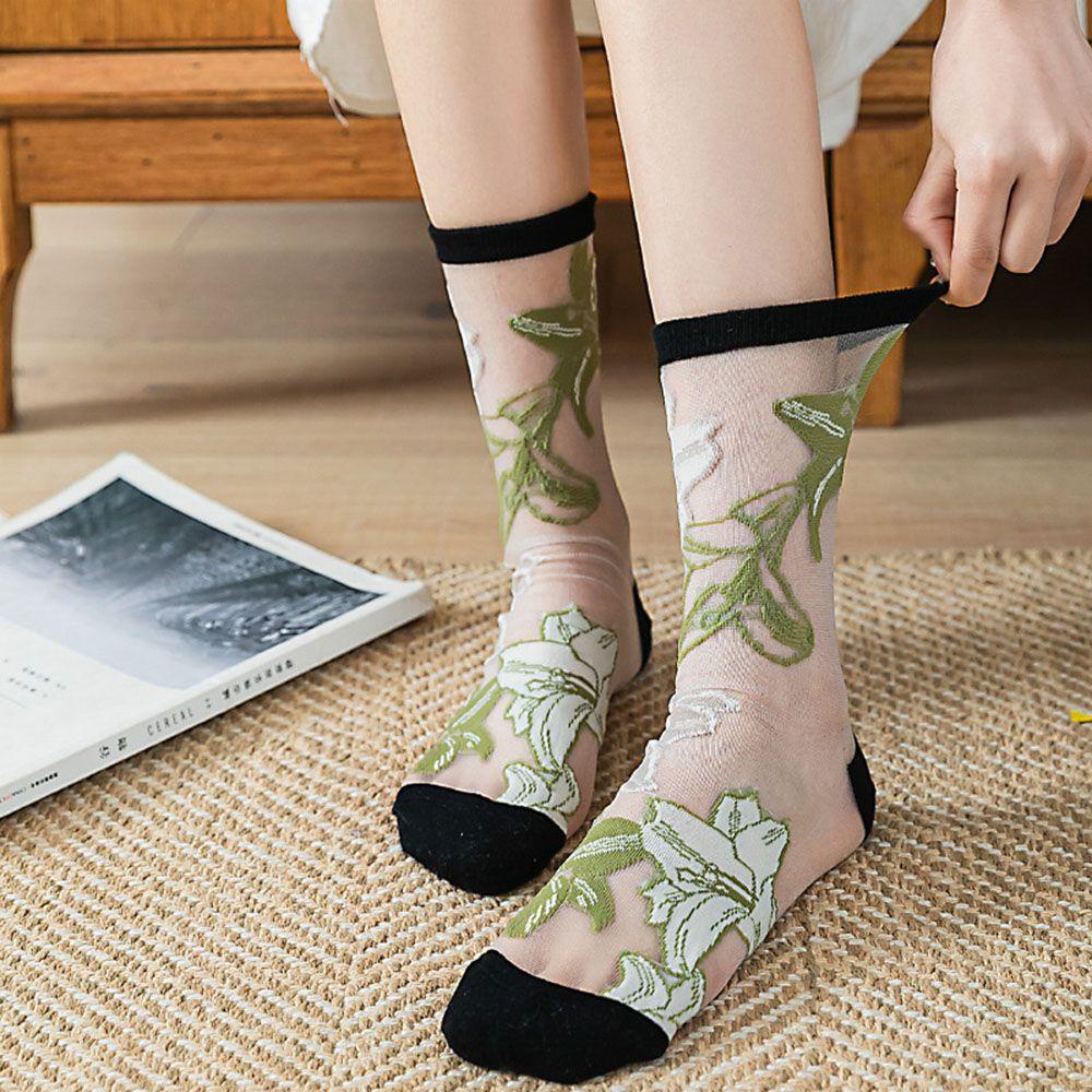 Vớ Cotton Cổ Thấp Trong Suốt Thoáng Khí Thời Trang Xuân Hè Cho Nữ