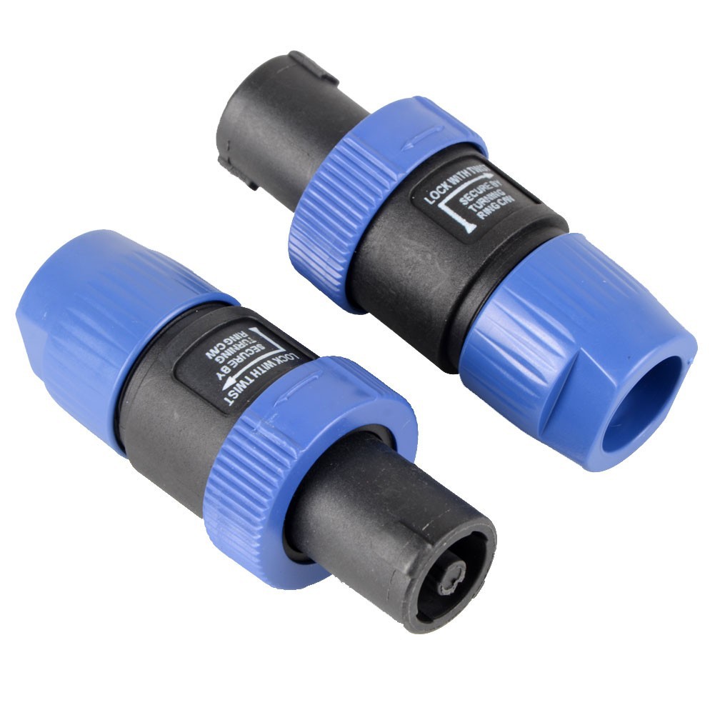 2 đầu kết nối NL4FC Speakon màu xanh 4 Pin