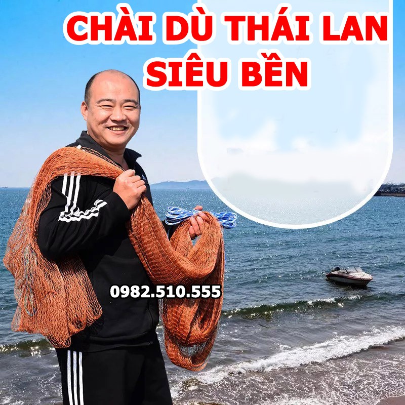 Chài Dù Thái Lan Cao 4M Bung 7m nặng 5KG -Chì Đúc Nguyên Khối Cao cấp Made in Thái Lan