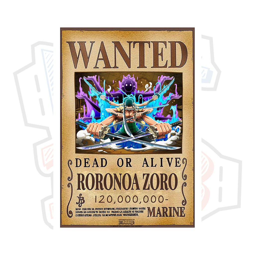 Poster truy nã Roronoa Zoro ver 2 - One Piece