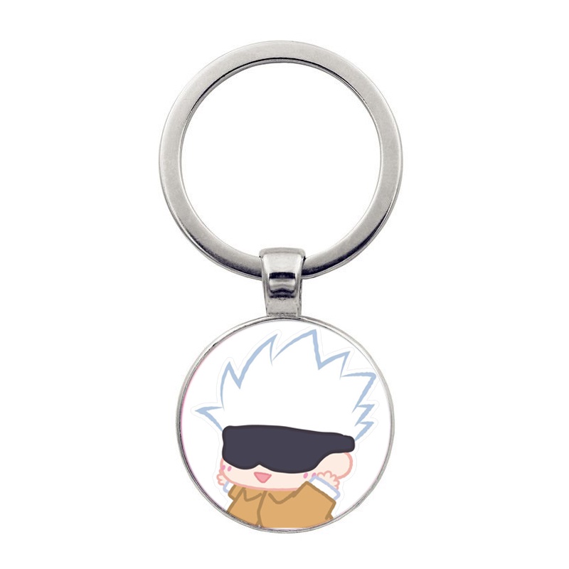 (30k) Móc khóa tròn kim loại in hình JUJUTSU KAISEN ver TẬP THỂ DỤC anime chibi xinh xắn độc đáo