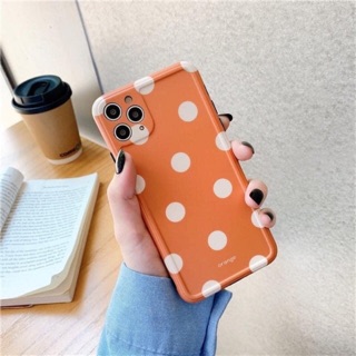 Ốp lưng iphone chấm bi cam - dẻo mịn chống bẩn