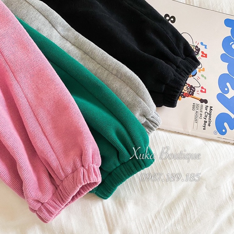 Quần Áo Trẻ Em | Quần Nỉ Lót Lông Dày Bo Gấu Cho Bé Thêu Mặt Cười Quảng Châu Cao Cấp Cho Bé 1 - 8 tuổi [Ảnh Thật]