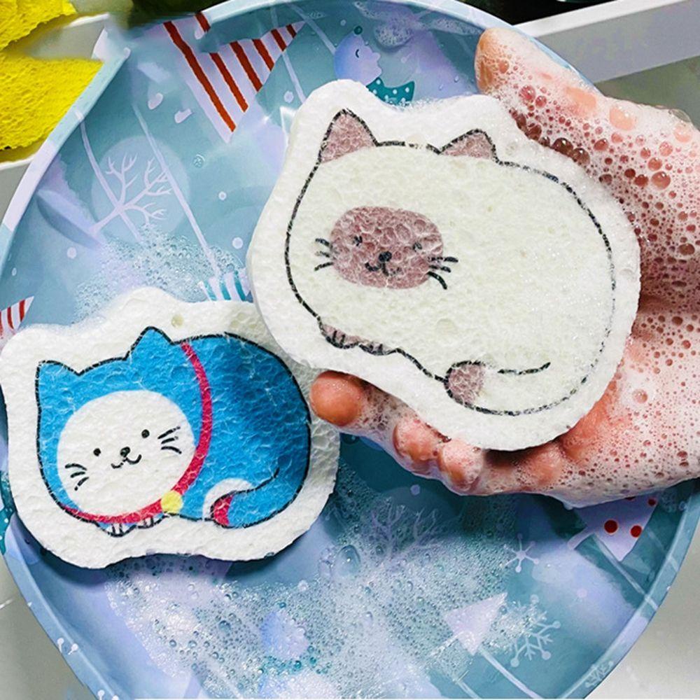 Miếng Bọt Biển Rửa Chén Hình Mèo Hoạt Hình Dễ Thương