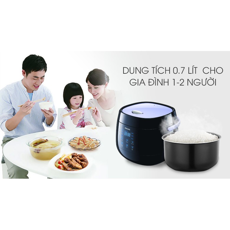 [Mã 159ELSALE hoàn 7% đơn 300K] Nồi Cơm Điện Tử Philips HD3060 0.7 Lít - Hàng Chính Hãng (Bảo Hành Toàn Quốc 24 Tháng)