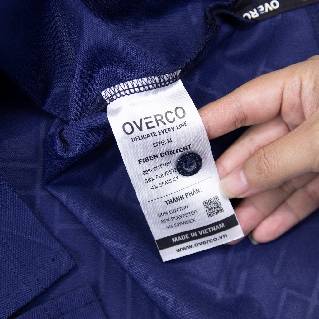 Áo Polo Nam Quare OVERCO Họa Tiết Khối Chìm Chất Vải Cotton USA Mềm Mịn Thoáng Mát Co Giãn 4 Chiều