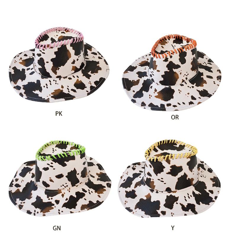 Mũ Cao Bồi Họa Tiết Bò Sữa Dễ Thương