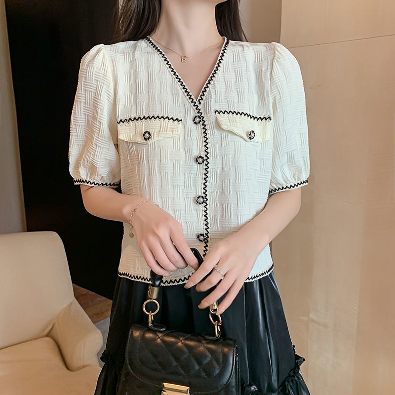 Set Áo Cardigan Ngắn Kẻ Sọc Caro Phối Chân Váy Lưng Cao Thời Trang Hè 2022 Trẻ Trung Cho Nữ