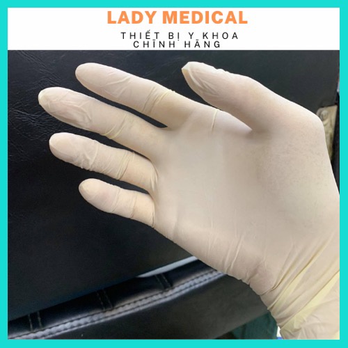 Găng tay y tế Nitrile không bột hộp 100 cái màu đen - xanh blue - trắng sữa latex - trắng tróng - Lady Medical