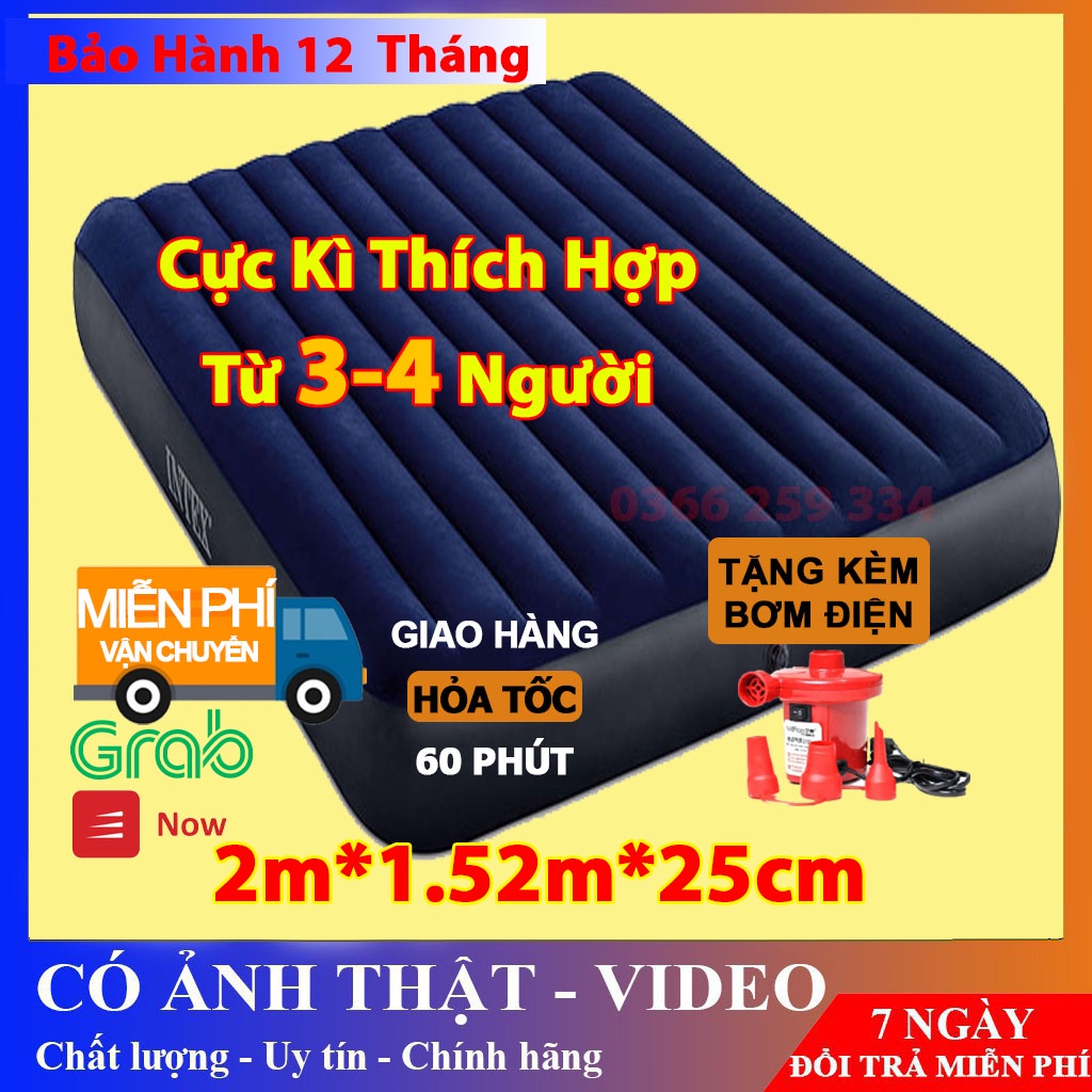 [TẶNG KÈM BƠM]Đệm Hơi Nệm Hơi Đôi cao cấp 64737 2mx1,52mx22cm hàng chính hãng BH 12 Tháng