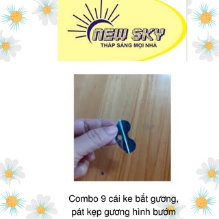 Combo 9 cái ke bắt gương, pát kẹp gương hình bướm (bát kính)