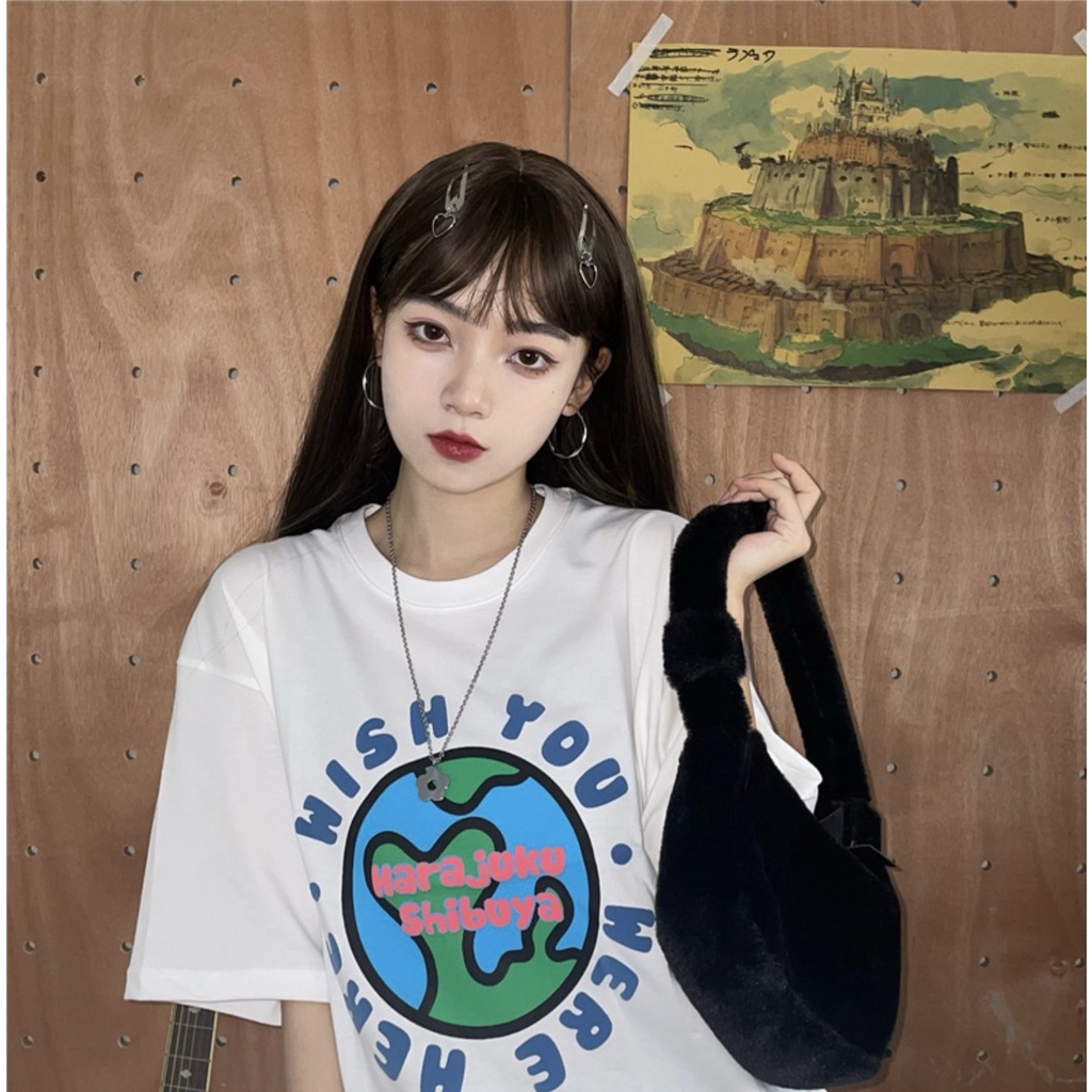 Áo thun tay lỡ form rộng Hara Juku NEKOSG, áo phông form rộng Unisex ATL259