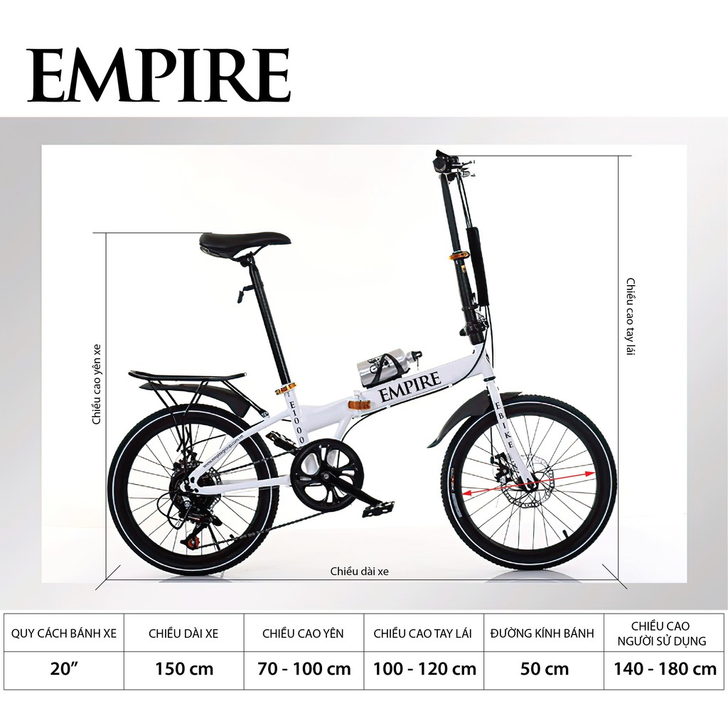 Xe đạp gấp Empire E-1000 hết hàng