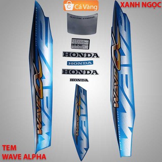 Tem xe máy Wave Anpha 2013 LOẠI ZIN, TEM XỊN - MÀU XANH NGỌC