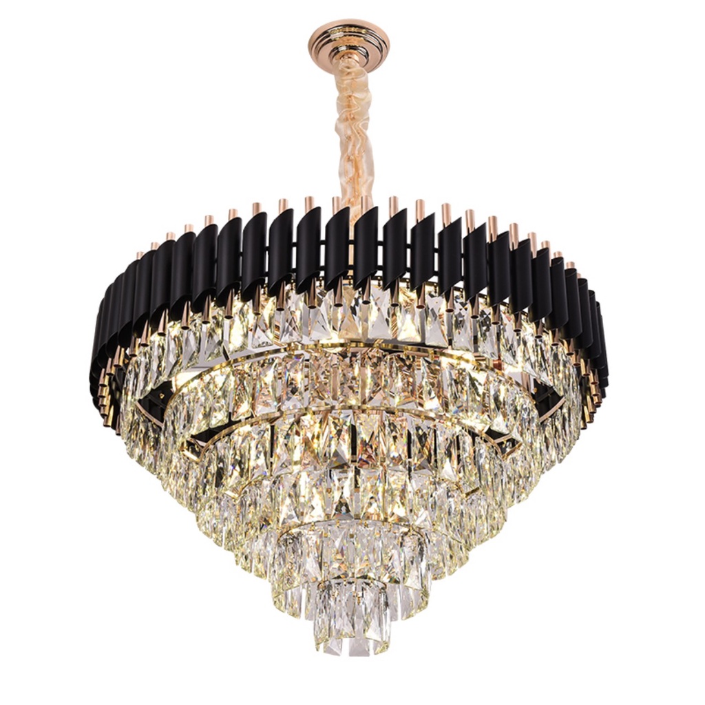 Đèn chùm pha lê cao cấp, SuperVilighting, THAPL-T-500-800, phong cánh châu Âu, Trang trí phòng khách sạn, Bảo hành 2 năm