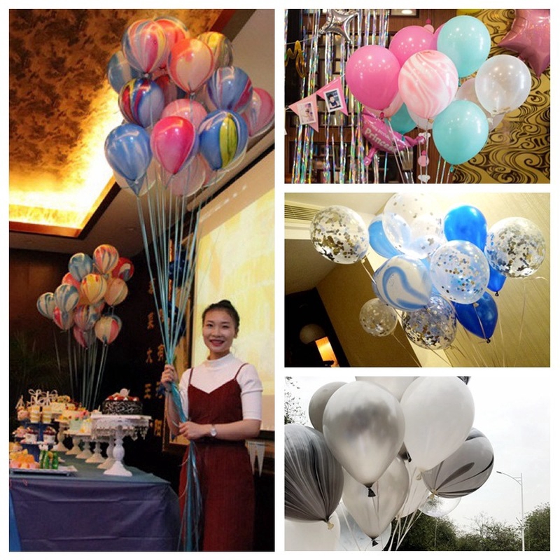 Set 10 bong bóng 12 inch họa tiết đá cẩm thạch trang trí tiệc cưới / sinh nhật