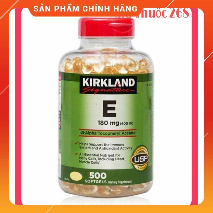 Vitamin E 400 IU 500 Viên Kirkland Của Mỹ 🍀Đẹp Da, Làm Chậm Lão Hóa  [SP chính hãng]