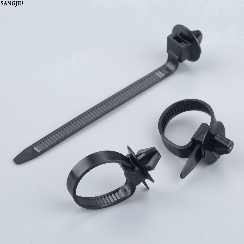 Set 50 Dây Đai Nylon Màu Đen Kẹp Cố Định Dây Cáp Cho Xe Hơi