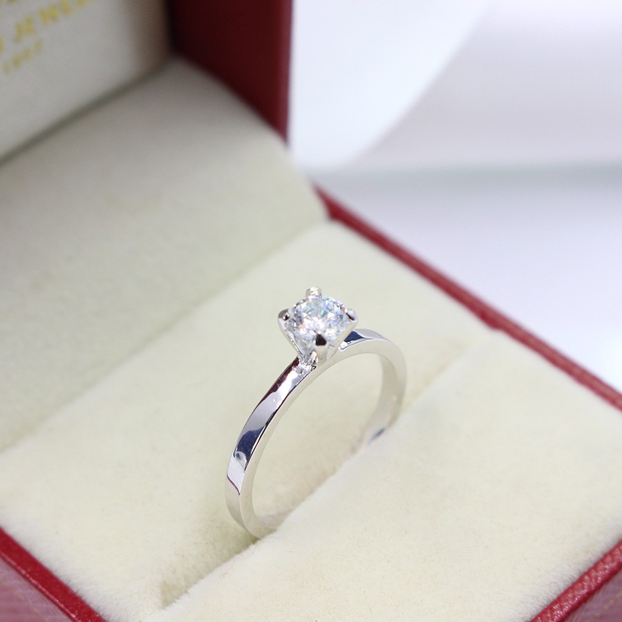 Nhẫn bạc nữ đẹp, đơn giản giá rẻ đính đá NN0178 - Trang Sức TNJ