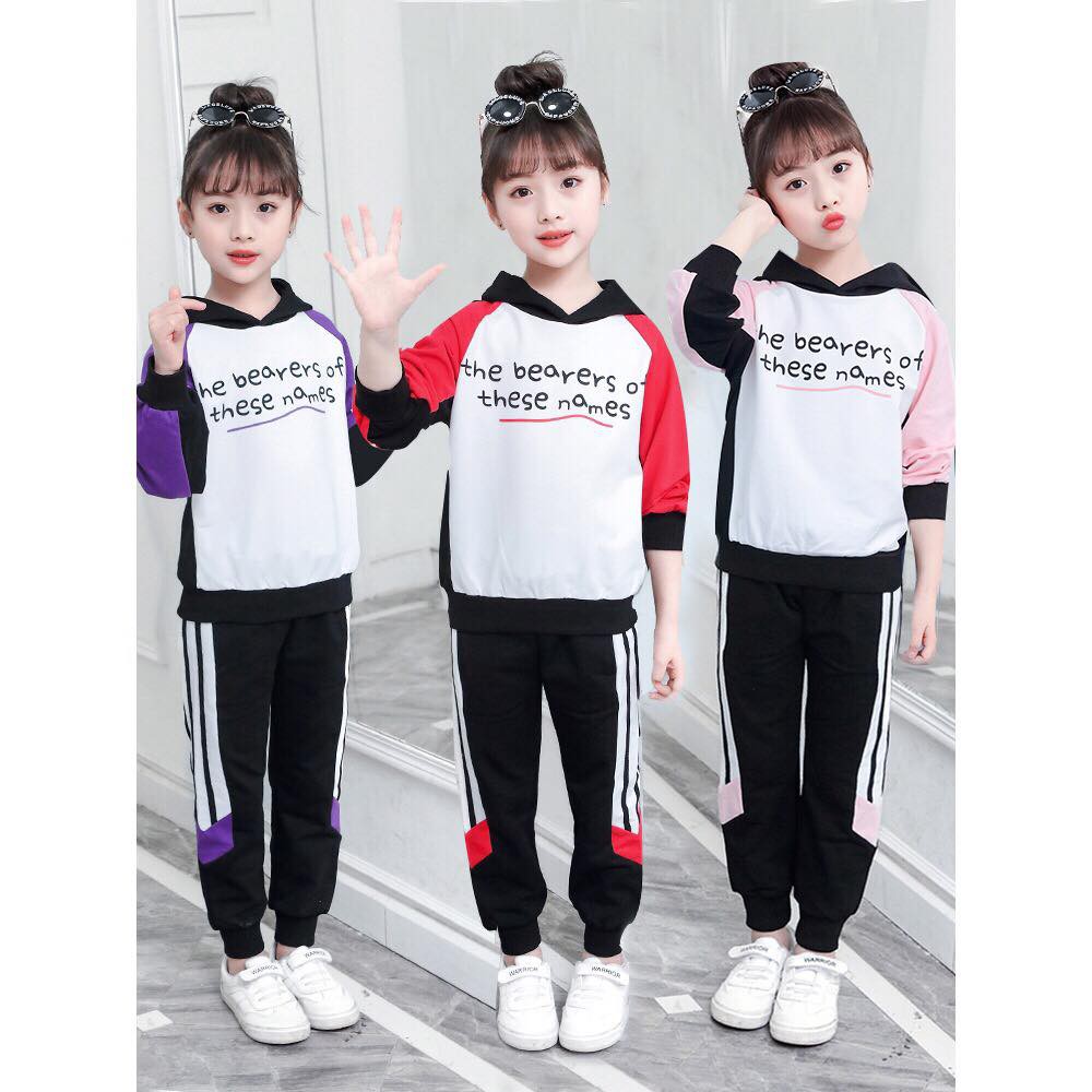 Set bộ thể thao có mũ bé gái lớn size 15-30kg (HÀNG QCCC)